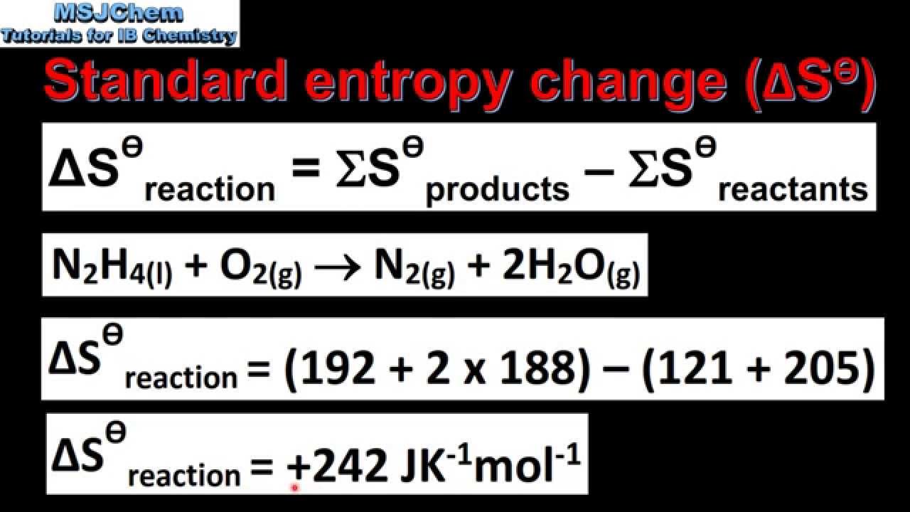 how to find standard entropy